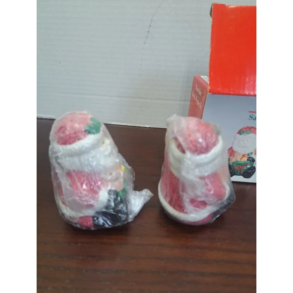 Set Of Porcelain Santa Salt And Pepper Shakers